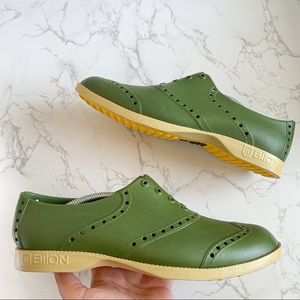 Biion Green Oxford Golf Shoes